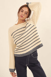 Sea Change Embroidered Crochet Knit Sweater - ShopPromesa