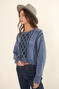 Must Be Destiny Cropped Cable Knit Sweater - ShopPromesa