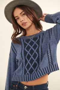 Must Be Destiny Cropped Cable Knit Sweater - ShopPromesa