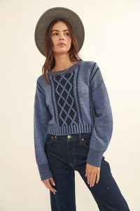 Must Be Destiny Cropped Cable Knit Sweater - ShopPromesa