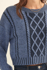 Must Be Destiny Cropped Cable Knit Sweater - ShopPromesa