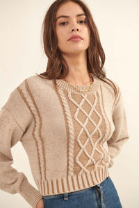 Must Be Destiny Cropped Cable Knit Sweater - ShopPromesa