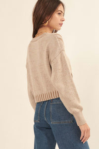 Must Be Destiny Cropped Cable Knit Sweater - ShopPromesa