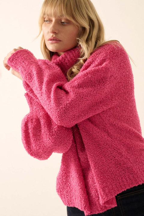 In My Feelings Textured Knit Turtleneck Sweater