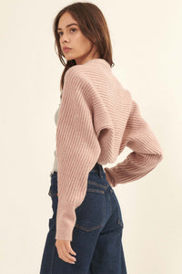 Prima Ballerina Rib-Knit Shrug Cardigan - ShopPromesa