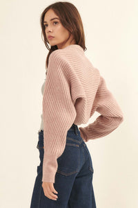 Prima Ballerina Rib-Knit Shrug Cardigan - ShopPromesa