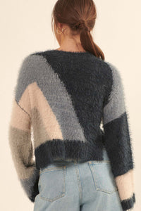 Plush Life Furry Knit Colorblock Sweater - ShopPromesa