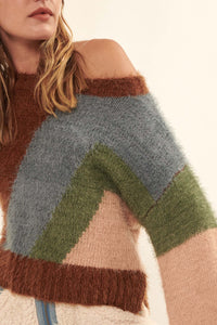 Plush Life Furry Knit Colorblock Sweater - ShopPromesa