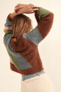 Plush Life Furry Knit Colorblock Sweater - ShopPromesa