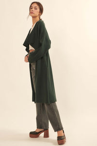 Autumn Leaves Draped Longline Cardigan - ShopPromesa