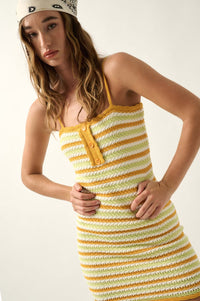 Summer Lovin' Striped Knit Mini Sweater Dress - ShopPromesa