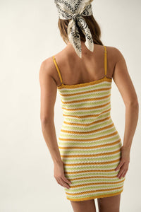 Summer Lovin' Striped Knit Mini Sweater Dress - ShopPromesa