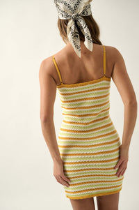 Summer Lovin' Striped Knit Mini Sweater Dress - ShopPromesa