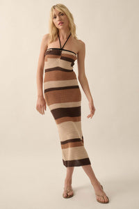 Desert Days Striped Crochet Halter Tube Dress - ShopPromesa