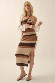 Desert Days Striped Crochet Halter Tube Dress - ShopPromesa