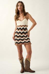 Last Dance Chevron Striped Mini Sweater Dress - ShopPromesa