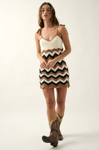 Last Dance Chevron Striped Mini Sweater Dress - ShopPromesa