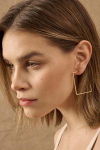 Sunset Junction Gold Square Half-Hoop Earrings - ShopPromesa