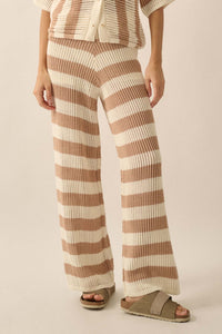 Knit Pick Striped Crochet Knit Sweater Pants - ShopPromesa