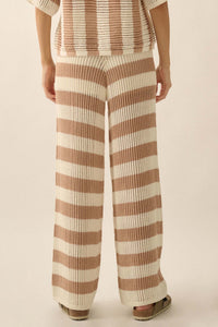 Knit Pick Striped Crochet Knit Sweater Pants - ShopPromesa