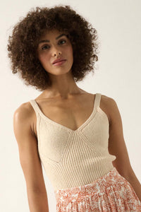 Against the Odds Ribbed Knit Sweater Tank Top - ShopPromesa