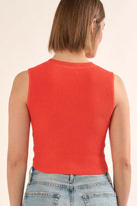 Shaper Fit Crewneck Rib-Knit Tank Top - ShopPromesa