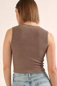 Shaper Fit Crewneck Rib-Knit Tank Top - ShopPromesa