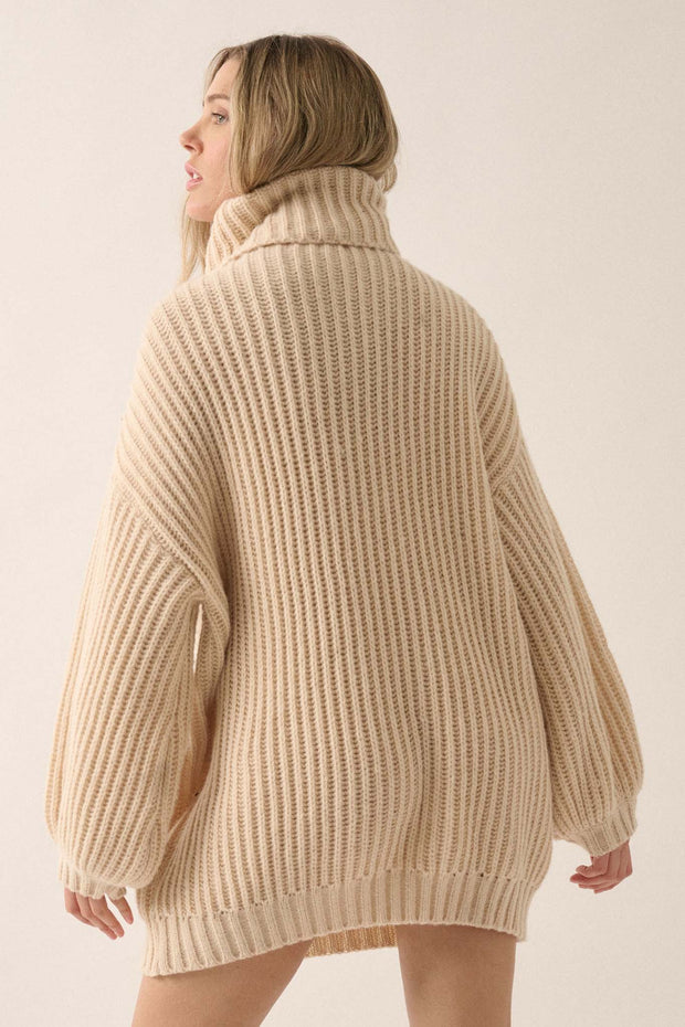 Cozy Up Chunky Knit Oversize Turtleneck Sweater - ShopPromesa