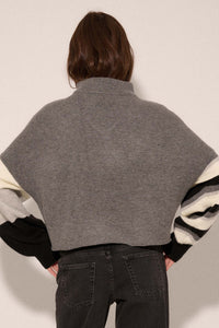 Hold On Striped Colorblock Funnel Neck Sweater - ShopPromesa