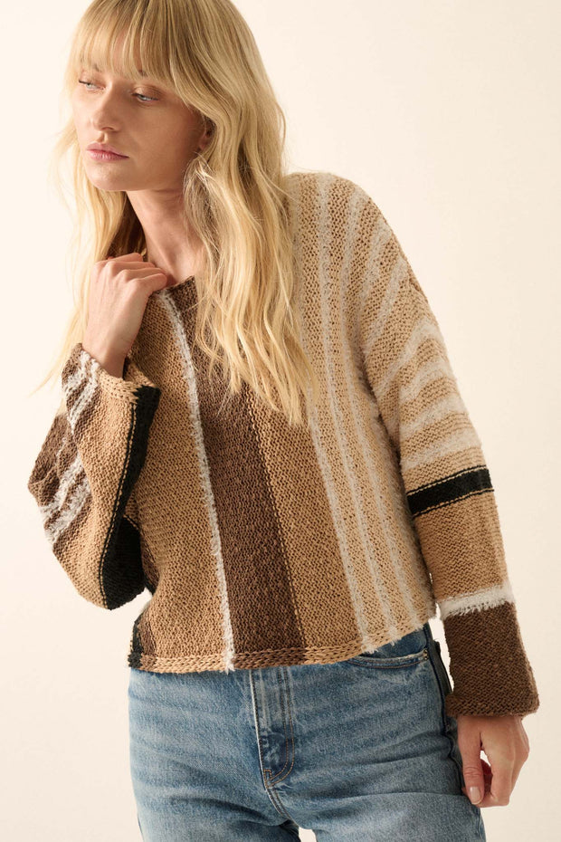 Stripe Zone Striped Textured Knit Sweater - ShopPromesa