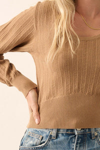 Keep the Faith Herringbone Knit Sweater - ShopPromesa