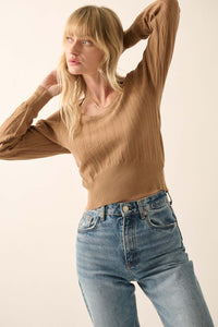 Keep the Faith Herringbone Knit Sweater - ShopPromesa