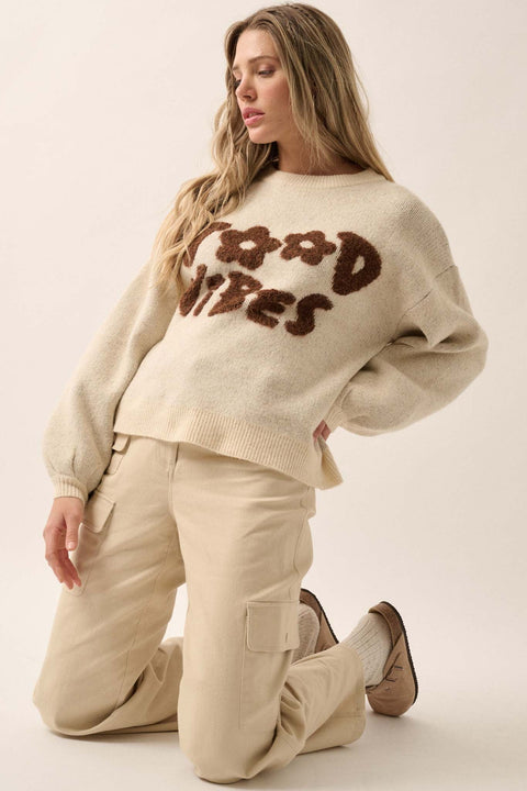 Good Vibes Graphic Knit Sweater - ShopPromesa