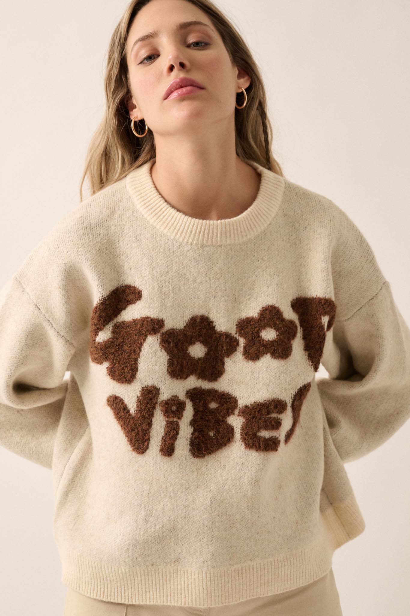 Good Vibes Graphic Knit Sweater - ShopPromesa