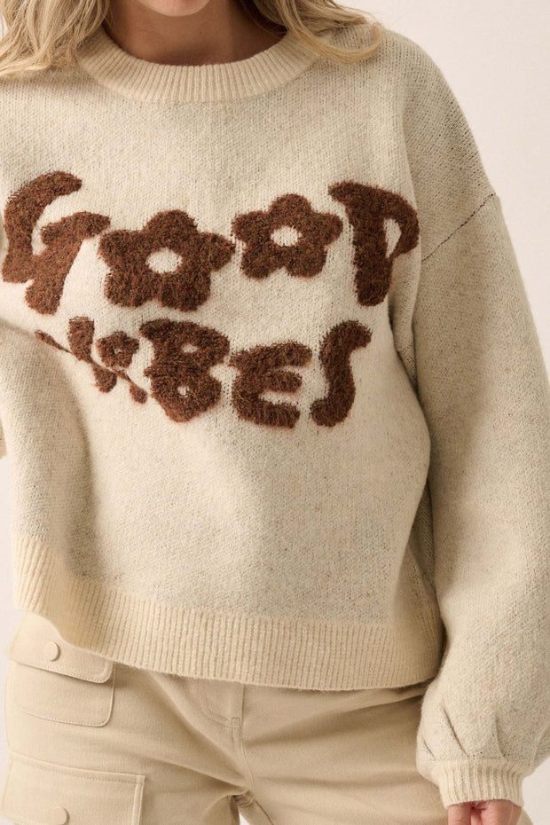 Good Vibes Graphic Knit Sweater - ShopPromesa
