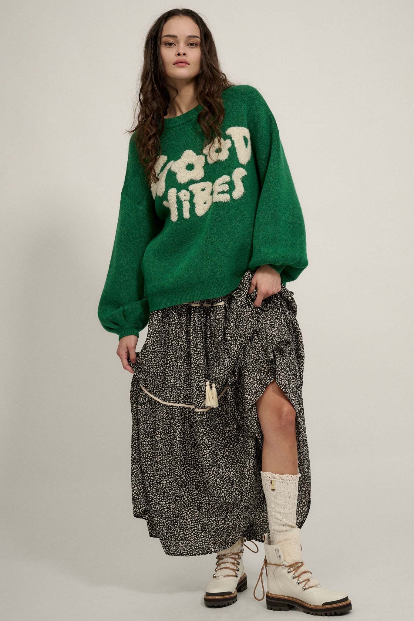 Good Vibes Graphic Knit Sweater - ShopPromesa