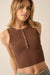 Shaper Fit Cropped Rib-Knit Sleeveless Henley Top - ShopPromesa