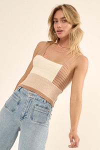 Live and Learn Colorblock Sweater Tank Top - ShopPromesa