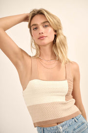 Live and Learn Colorblock Sweater Tank Top - ShopPromesa