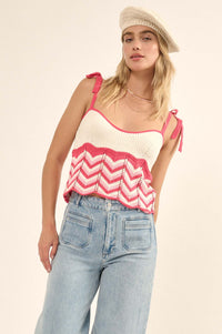 Let's Dance Chevron Striped Knit Cami Top - ShopPromesa