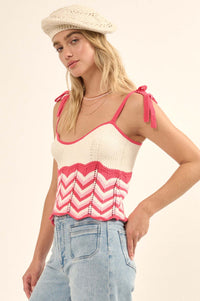 Let's Dance Chevron Striped Knit Cami Top - ShopPromesa