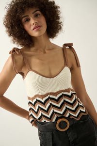 Let's Dance Chevron Striped Knit Cami Top - ShopPromesa