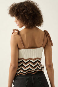 Let's Dance Chevron Striped Knit Cami Top - ShopPromesa