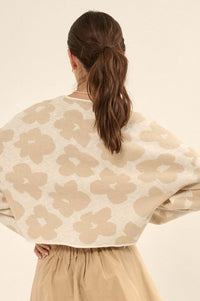 Flower Box Floral Knit Cropped Sweater - ShopPromesa