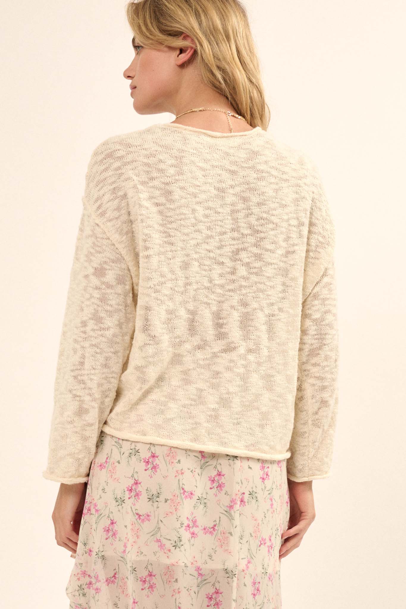 All the Feels Burnout Knit Roll-Neck Sweater - ShopPromesa