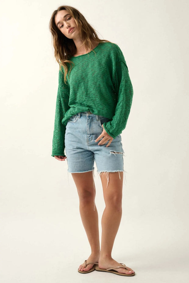 All the Feels Burnout Knit Roll-Neck Sweater - ShopPromesa