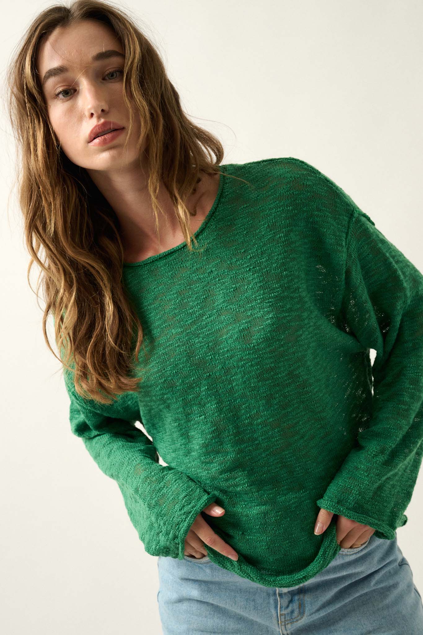 All the Feels Burnout Knit Roll-Neck Sweater - ShopPromesa