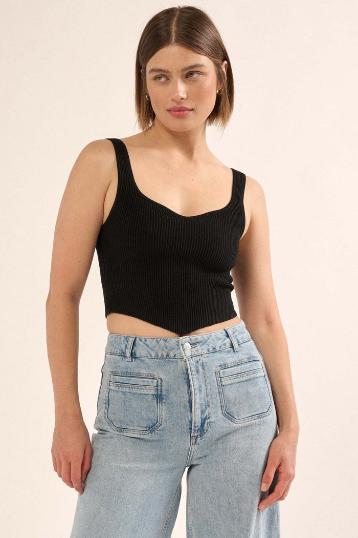 Shaper Fit Scoopneck Rib-Knit Tank Top - ShopPromesa