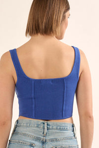 Shaper Fit Scoopneck Rib-Knit Corset Tank Top - ShopPromesa