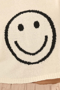 Happy Soul Cropped Smiley Face Sweater Tank Top - ShopPromesa